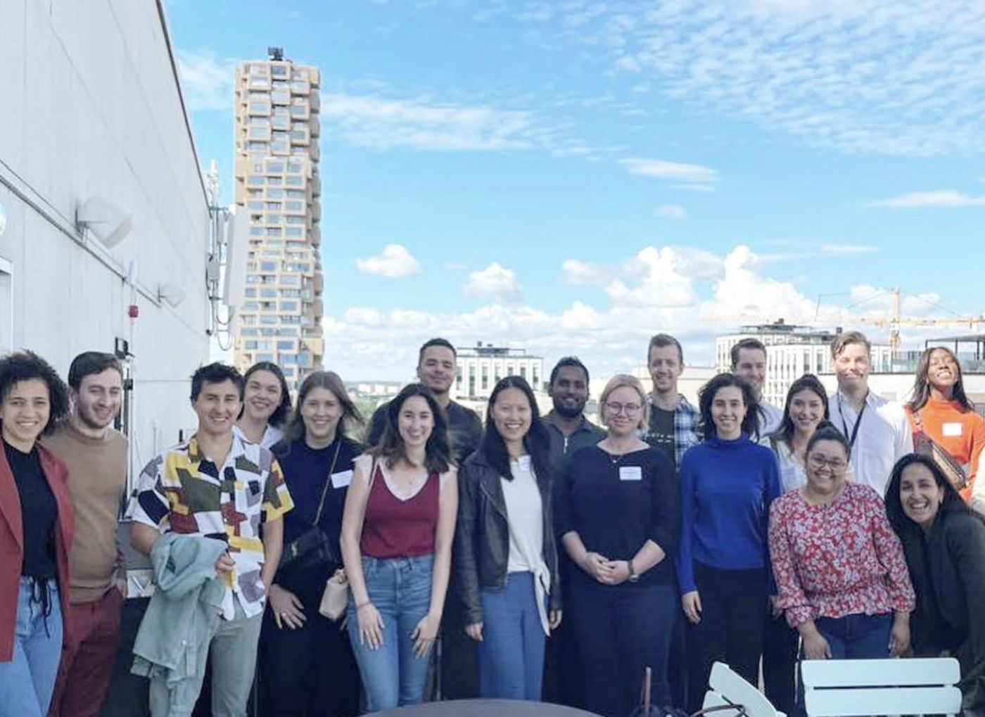 Kinnevik Young Talents cohort on a Stockholm rooftop
