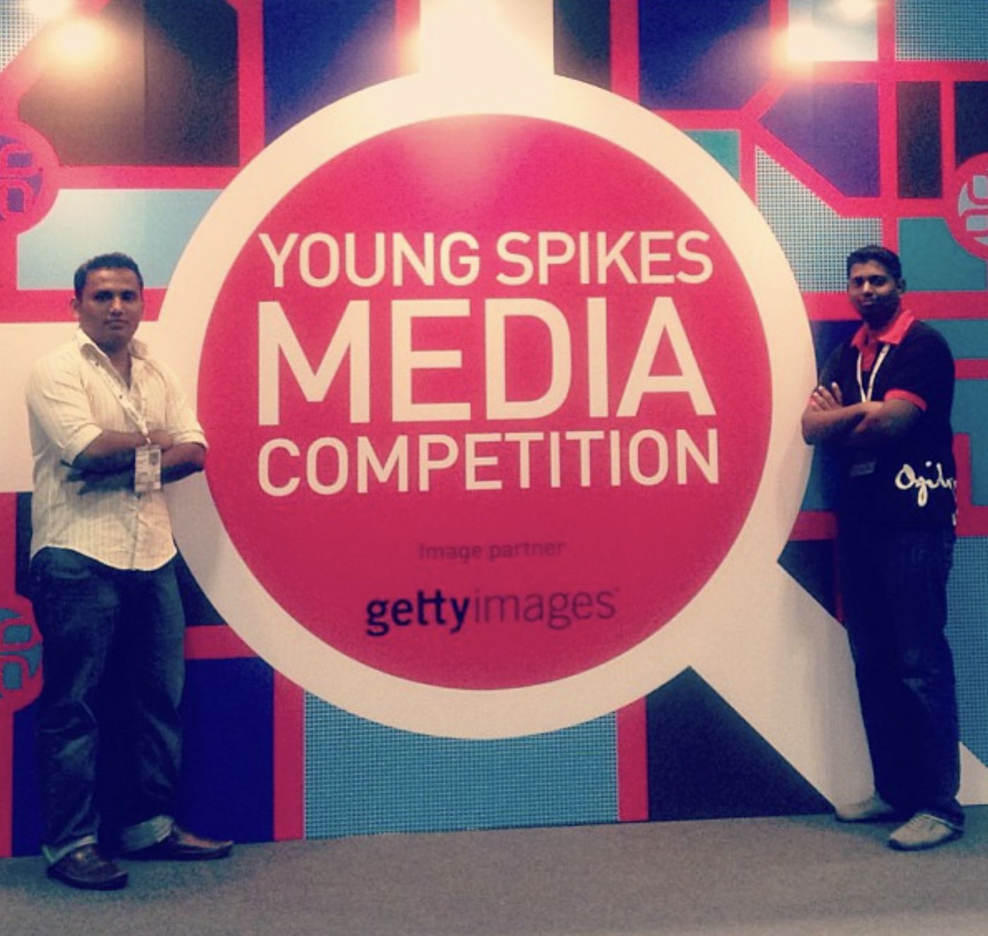 Infas and Dexter Shadrach at the Young Spikes Media competition in Singapore